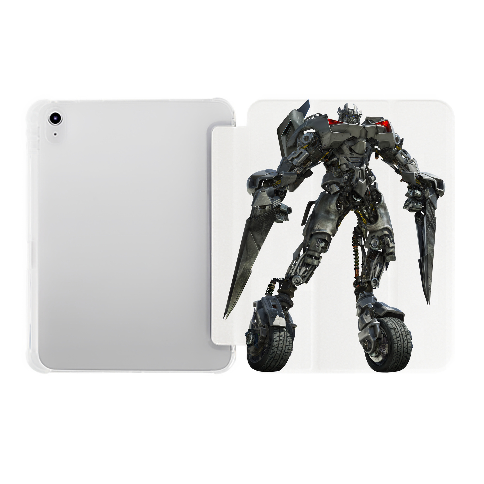 （画像用） Transformers トランスフォーマー IPad ケース ペン収納付き 三つ折りスタンド PUレザー×シリコン 対応機種9.5/10.5/10.9インチ